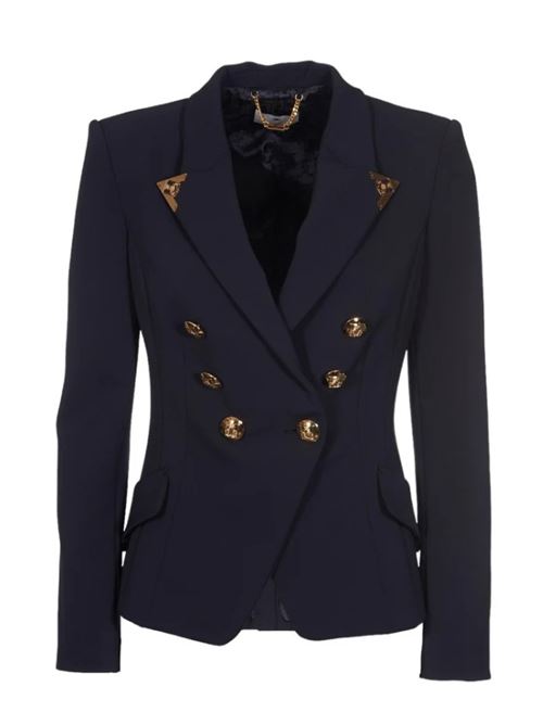 Double-breasted jacket in stretch crêpe with tips ELISABETTA FRANCHI | GI09546E2.110